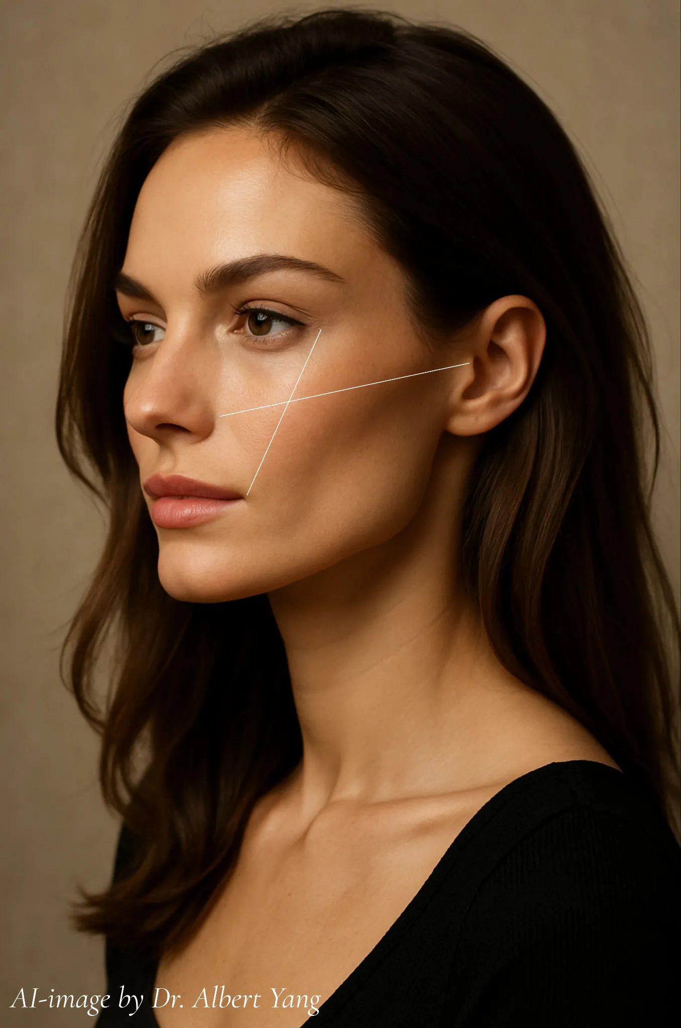 woman with oblique view featuring her jaw